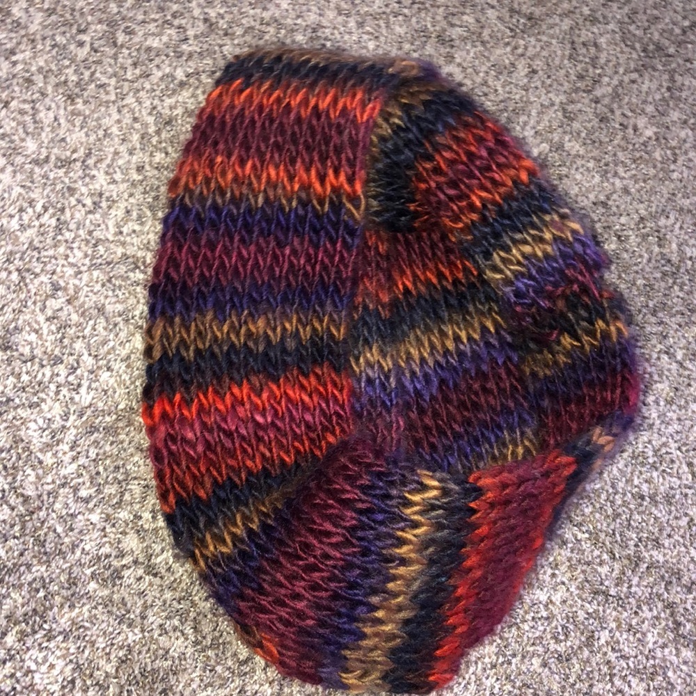 Multiple Colored Hand Knit Infinity Scarf